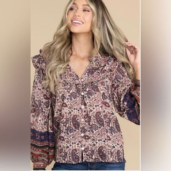 Cleobella Samara Ruffle Blouse Top - Organic Cotton - Picture 2 of 11